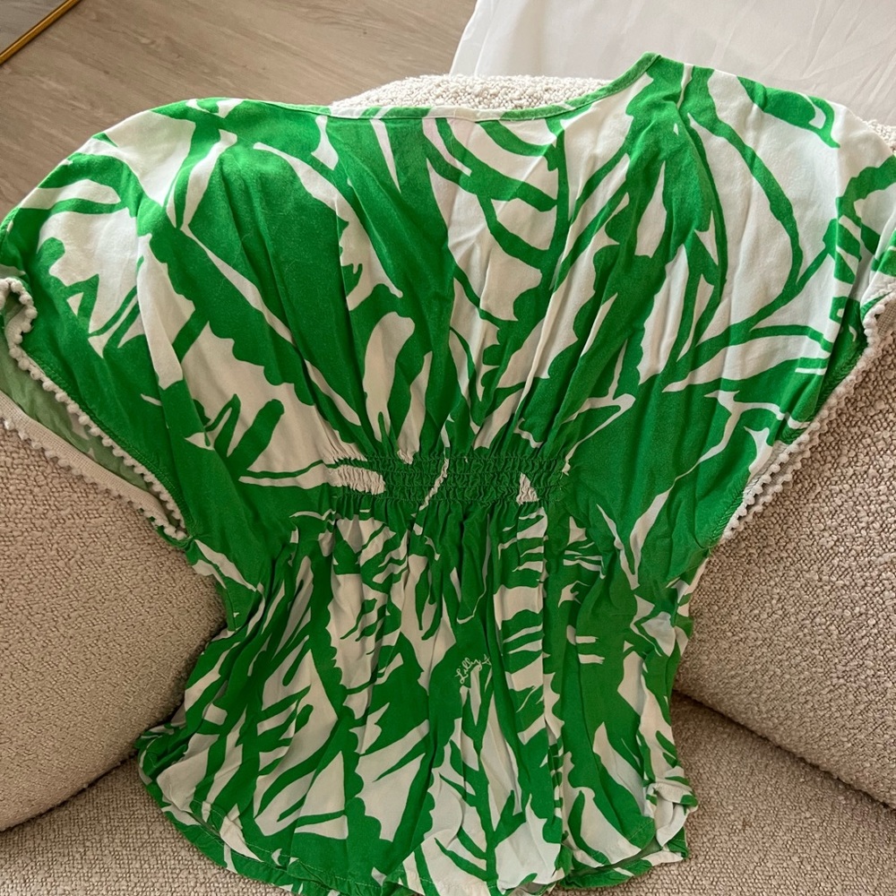 Lily Pulitzer for Target Girls Green Tropical Print Boom Boom Top, Size 10-12